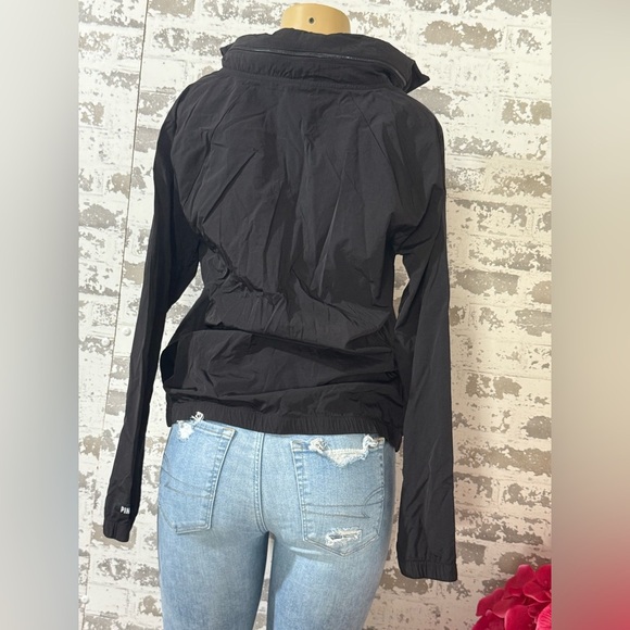 Victoria's Secret PINK Anorak Black Mock Neck Windbreaker Hood - Picture 6 of 8